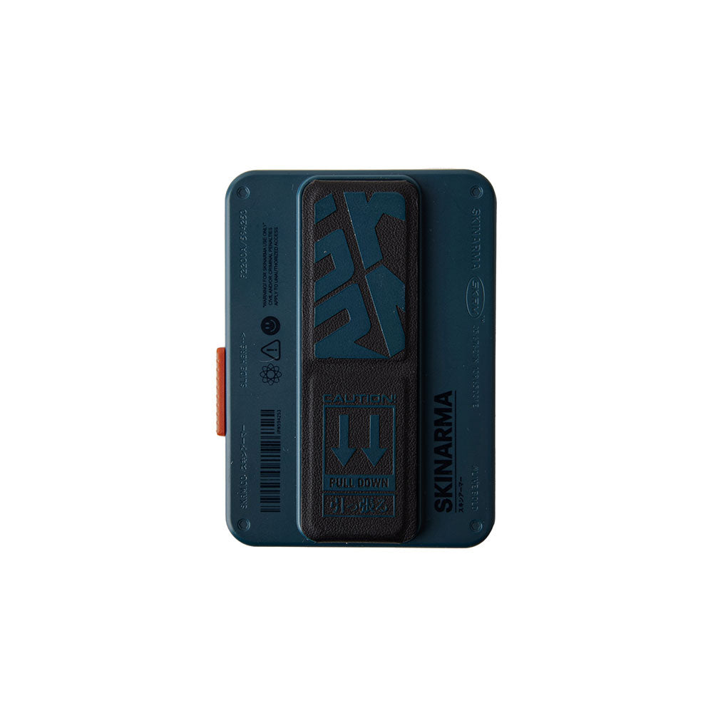 SkinArma Spunk Series PU Leather Card Holder with Stand Blue