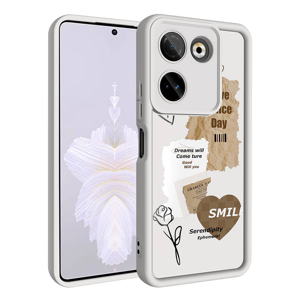 Tecno Camon 20 Pro 4G Case Camera Protection Printed Back Surface Zore Classy Cover Black