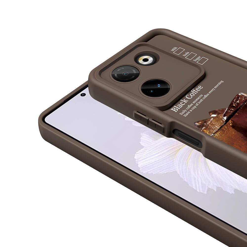Tecno Camon 20 Pro 4G Case Camera Protection Printed Back Surface Zore Classy Cover Light Brown