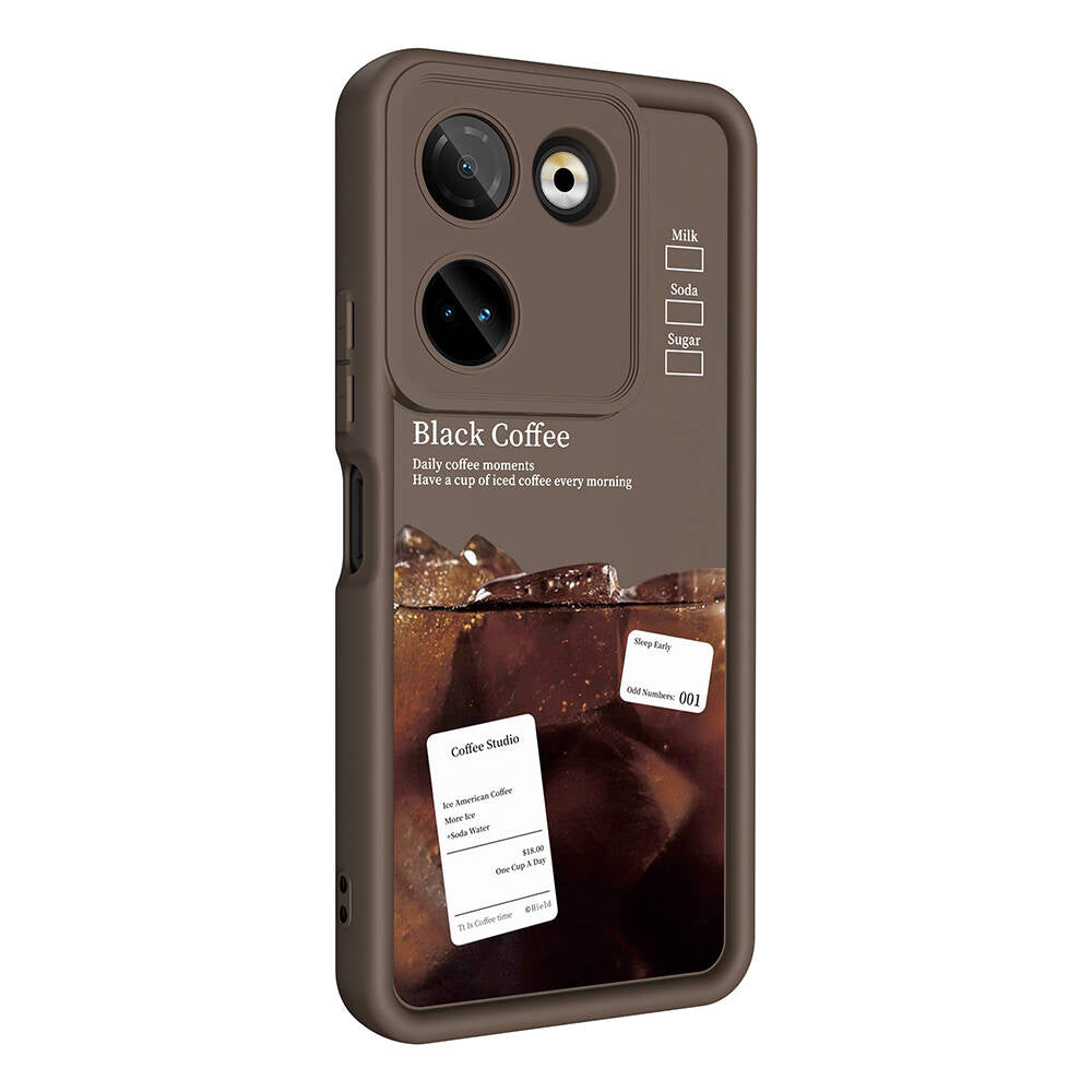 Tecno Camon 20 Pro 4G Case Camera Protection Printed Back Surface Zore Classy Cover Dark Brown