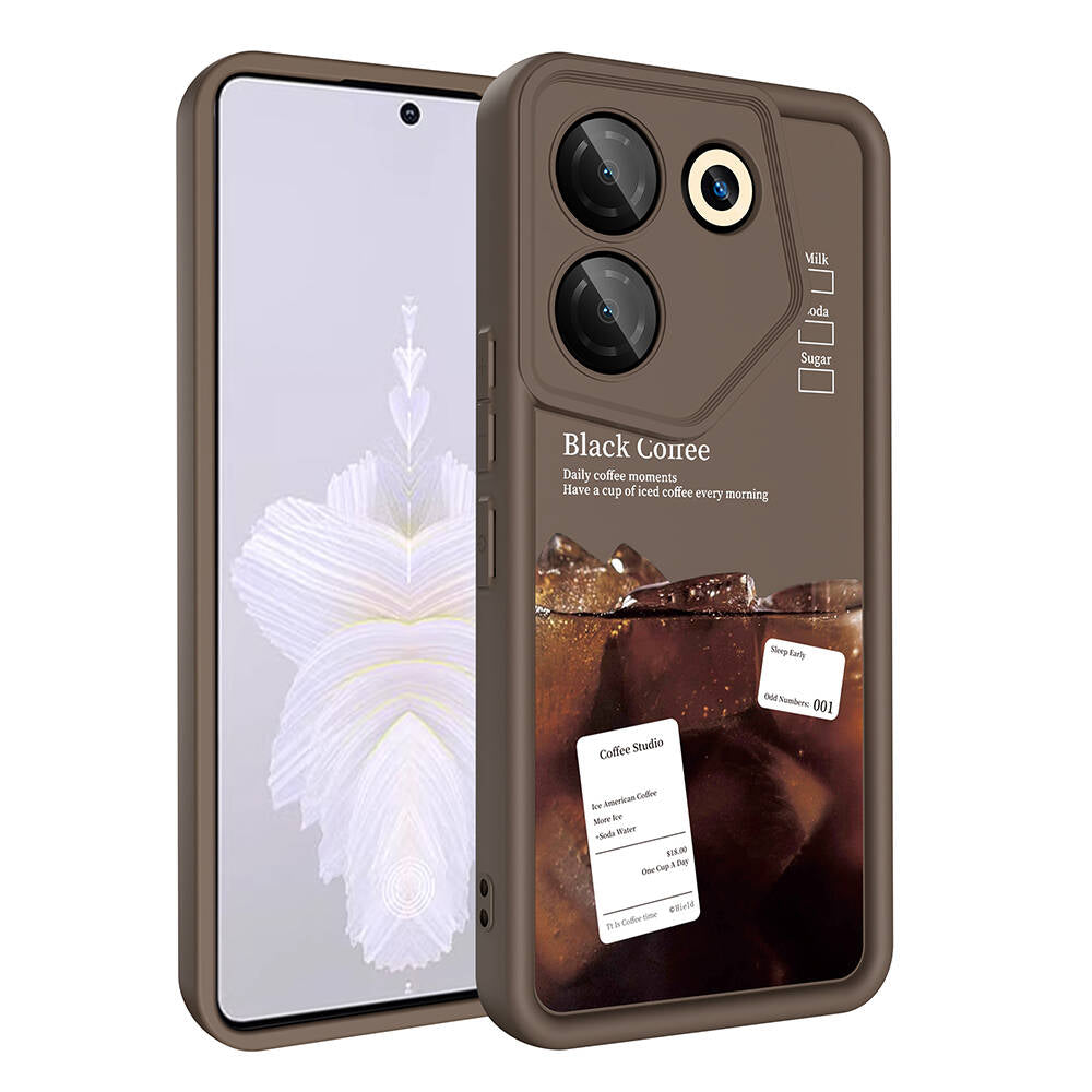 Tecno Camon 20 Pro 5G Case Camera Protection Printed Back Surface Zore Classy Cover White