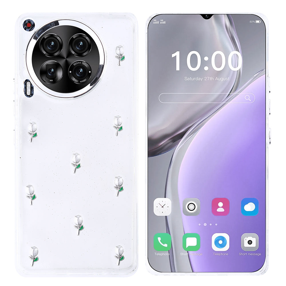 Tecno Camon 30 4G Case Airbag Design Glitter Transparent Zore Polar Cover Star