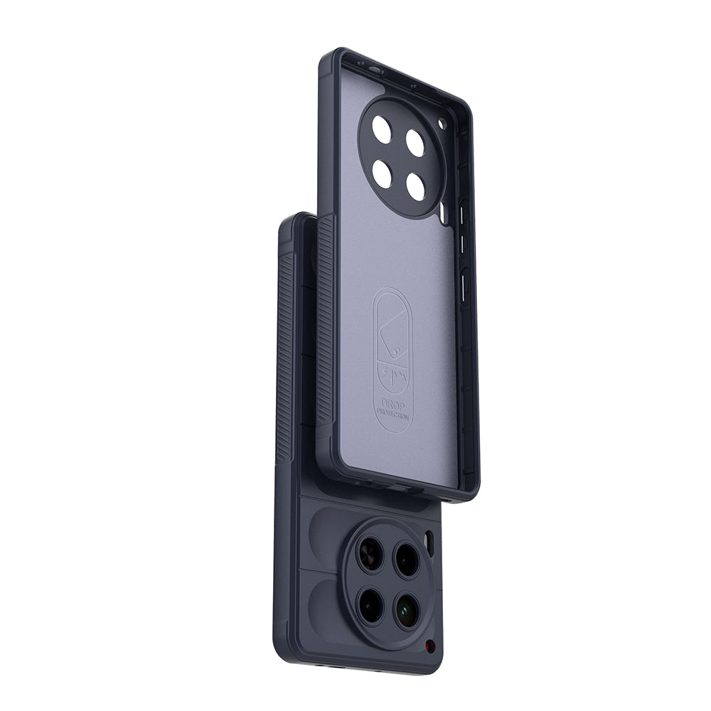 Tecno Camon 30 4G Case Flexible TPU Hollow Back Surface Design Zore Ethnic Silicone Cover Dark Green