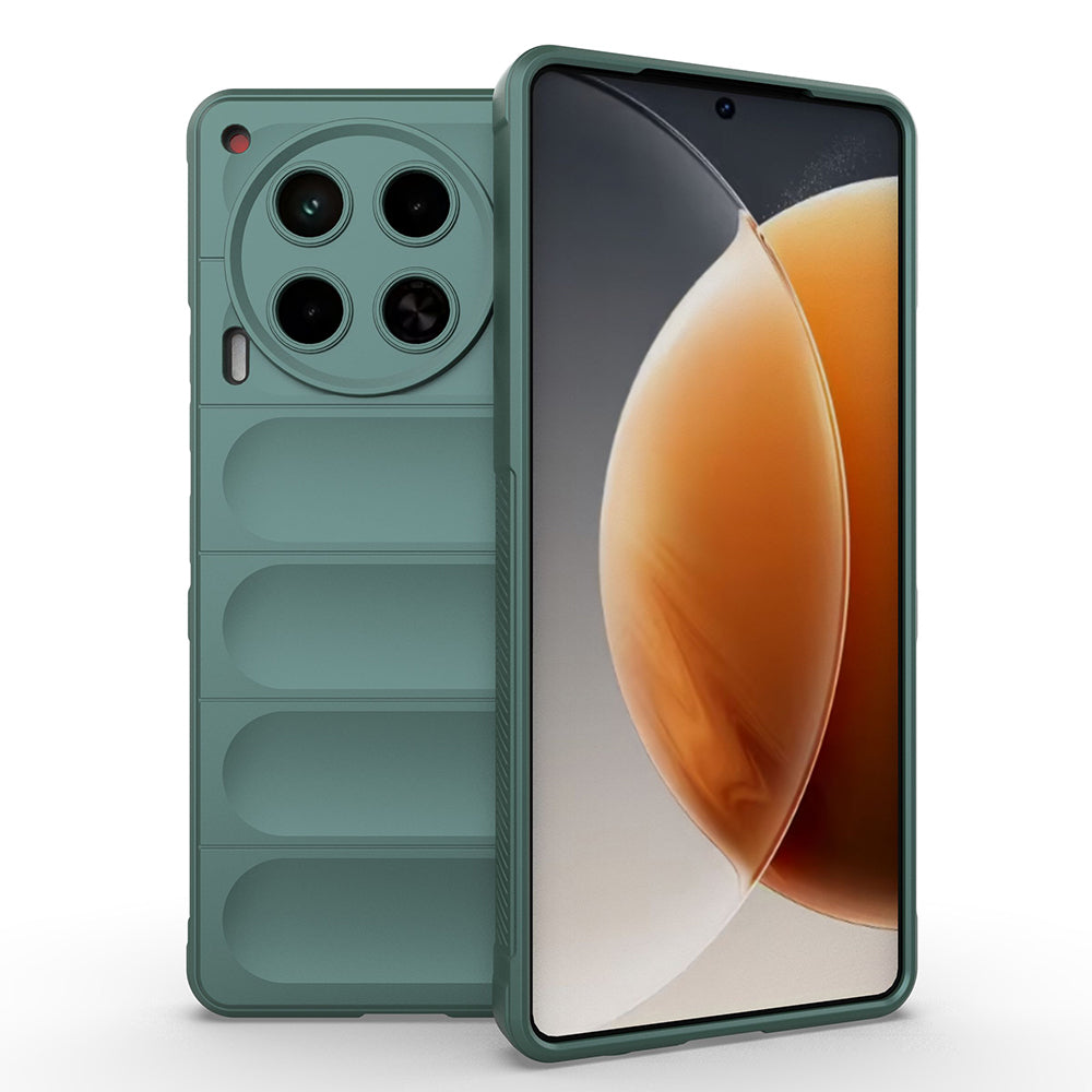 Tecno Camon 30 4G Case Flexible TPU Hollow Back Surface Design Zore Ethnic Silicone Cover Dark Green