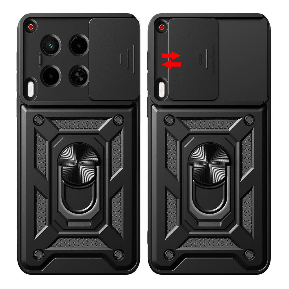 Tecno Camon 30 Case Magnetic Stand Camera Protection Zore Sliding Vega Cover Black