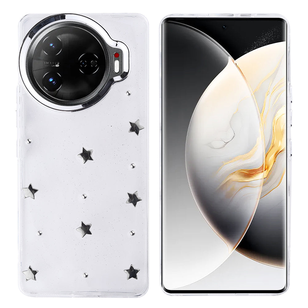 Tecno Camon 30 Pro 5G Case Airbag Design Glitter Transparent Zore Polar Cover Star