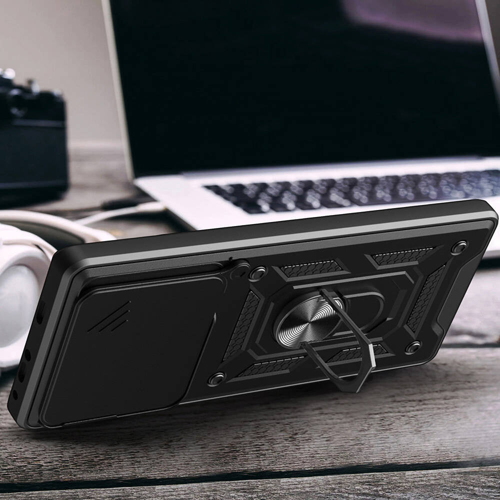 Tecno Camon 30 Pro 5G Case Magnetic Stand Camera Protection Zore Sliding Vega Cover Black