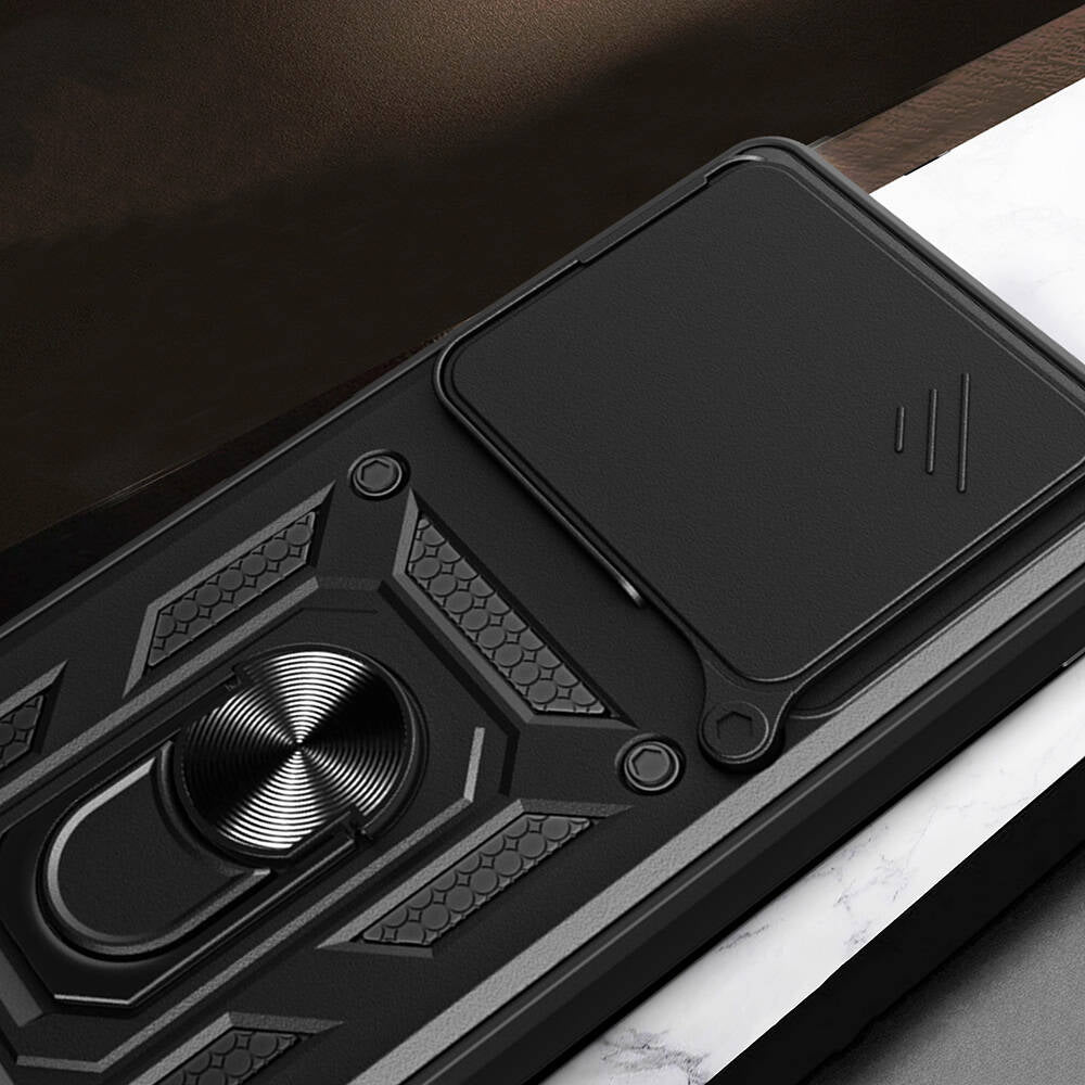 Tecno Camon 30 Pro 5G Case Magnetic Stand Camera Protection Zore Sliding Vega Cover Black