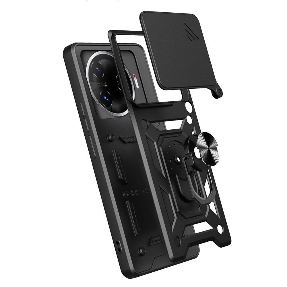 Tecno Camon 30 Pro 5G Case Magnetic Stand Camera Protection Zore Sliding Vega Cover Black