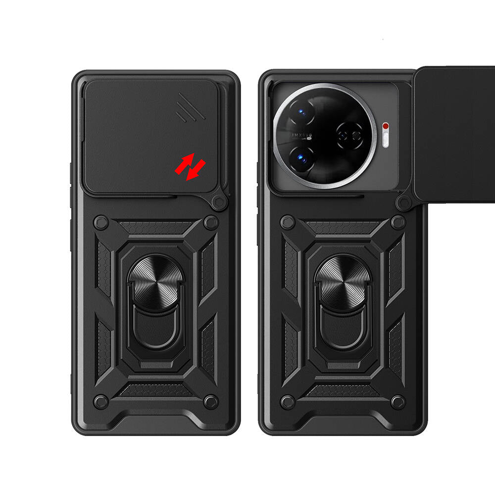 Tecno Camon 30 Pro 5G Case Magnetic Stand Camera Protection Zore Sliding Vega Cover Black