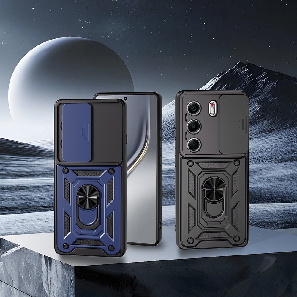 Tecno Camon 40 4G Case Magnetic Stand Camera Protection Zore Sliding Vega Cover Blue