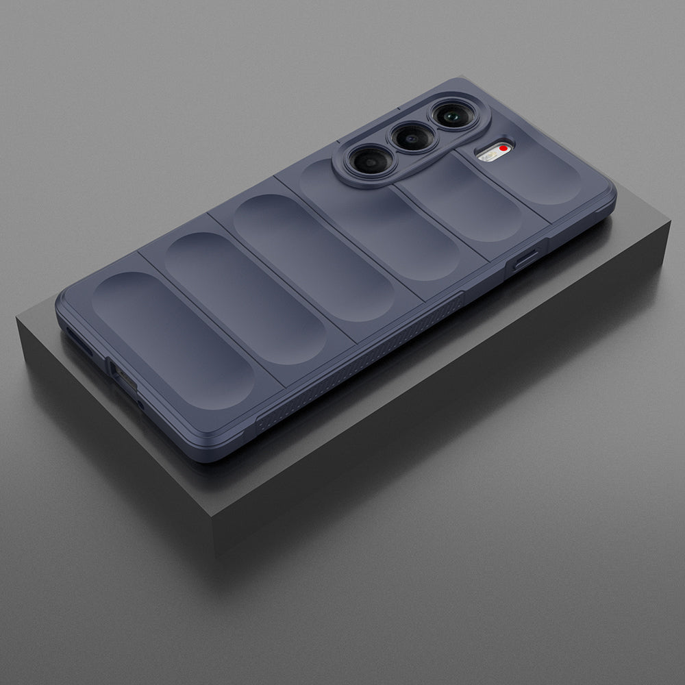Tecno Camon 40 Pro Case Flexible TPU Hollow Back Surface Design Zore Ethnic Silicone Cover Navy Blue