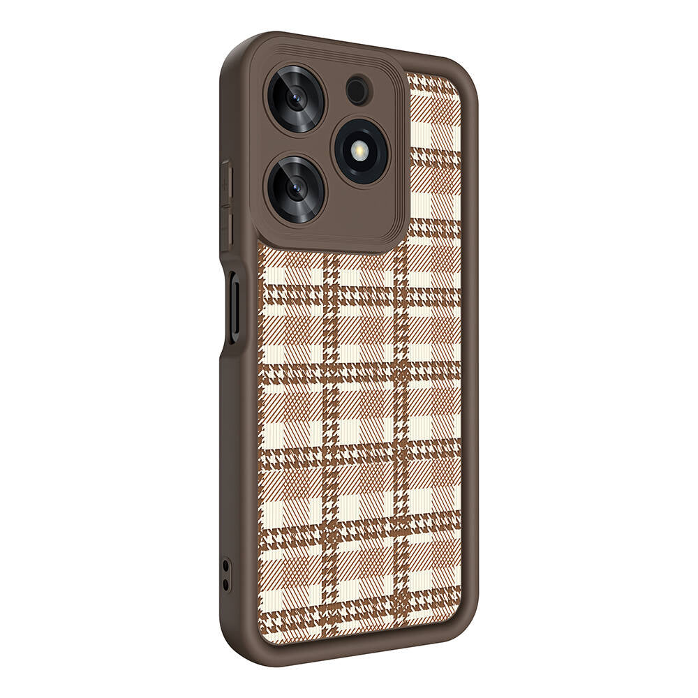 Tecno Spark 10 Pro 4G Case Camera Protection Printed Back Surface Zore Classy Cover Light Brown
