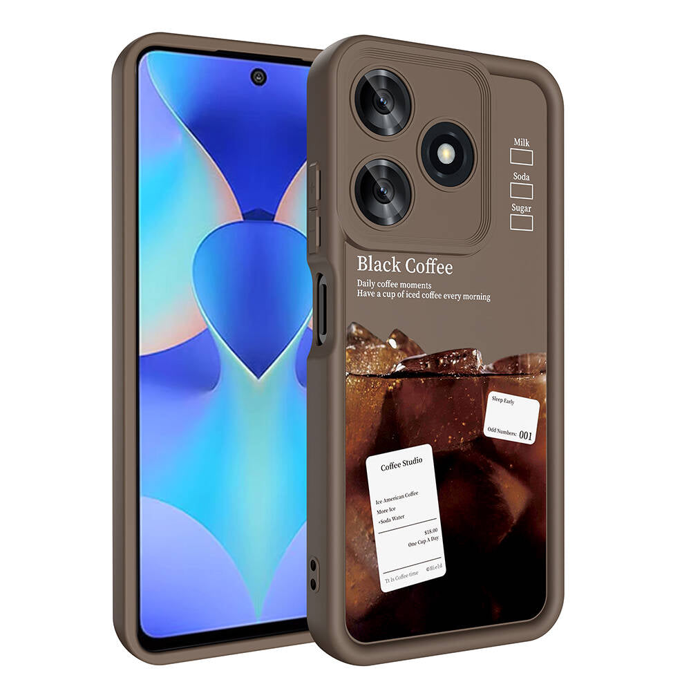 Tecno Spark 10C Case Camera Protection Printed Back Surface Zore Classy Cover White