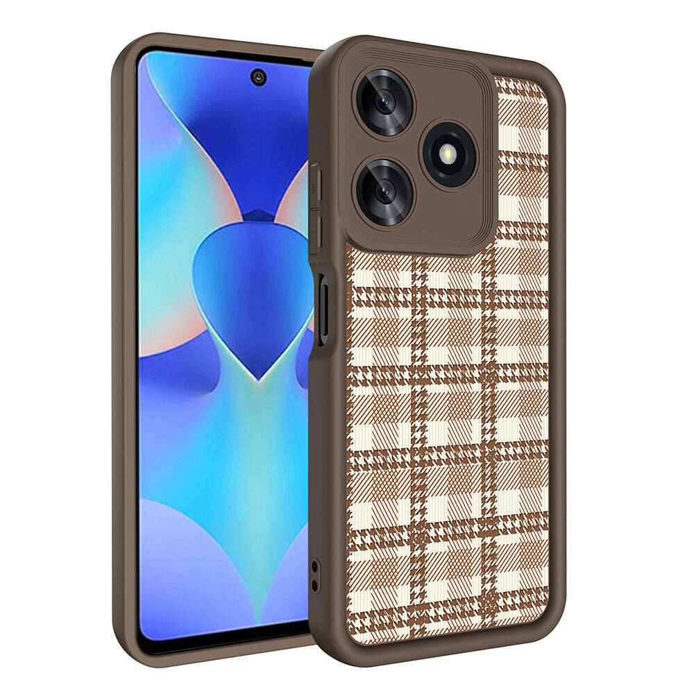 Tecno Spark 10C Case Camera Protection Printed Back Surface Zore Classy Cover White