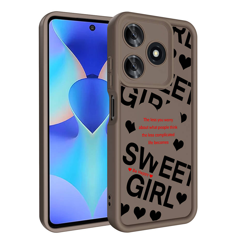 Tecno Spark 10C Case Camera Protection Printed Back Surface Zore Classy Cover White