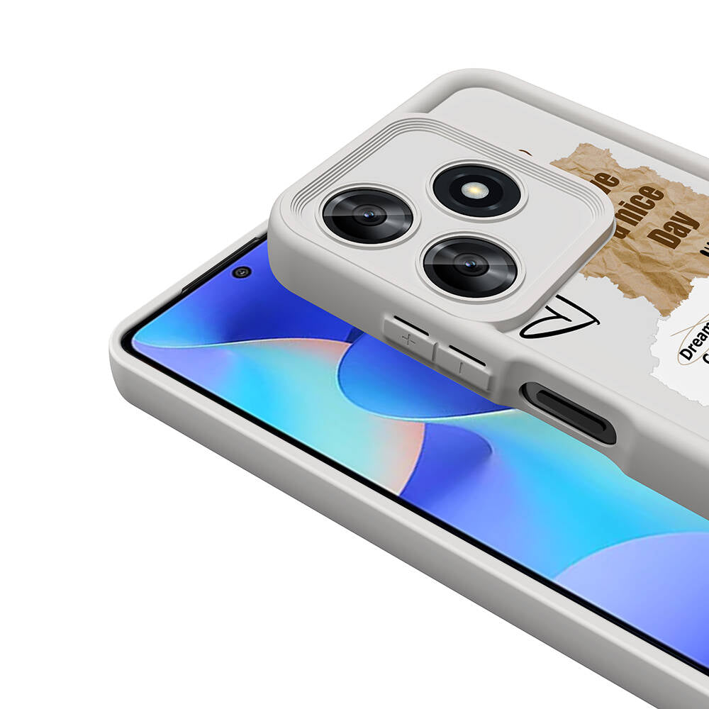 Tecno Spark 10C Case Camera Protection Printed Back Surface Zore Classy Cover White