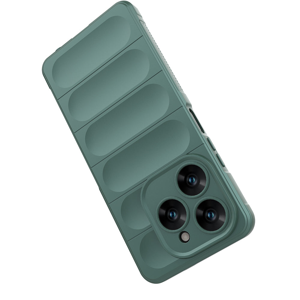 Tecno Spark 20 Pro 4G Case Flexible TPU Hollow Back Surface Design Zore Ethnic Silicone Cover Dark Green