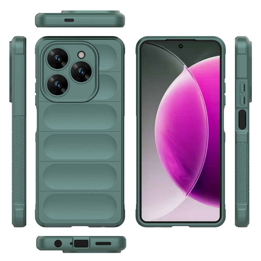 Tecno Spark 20 Pro 4G Case Flexible TPU Hollow Back Surface Design Zore Ethnic Silicone Cover Navy Blue