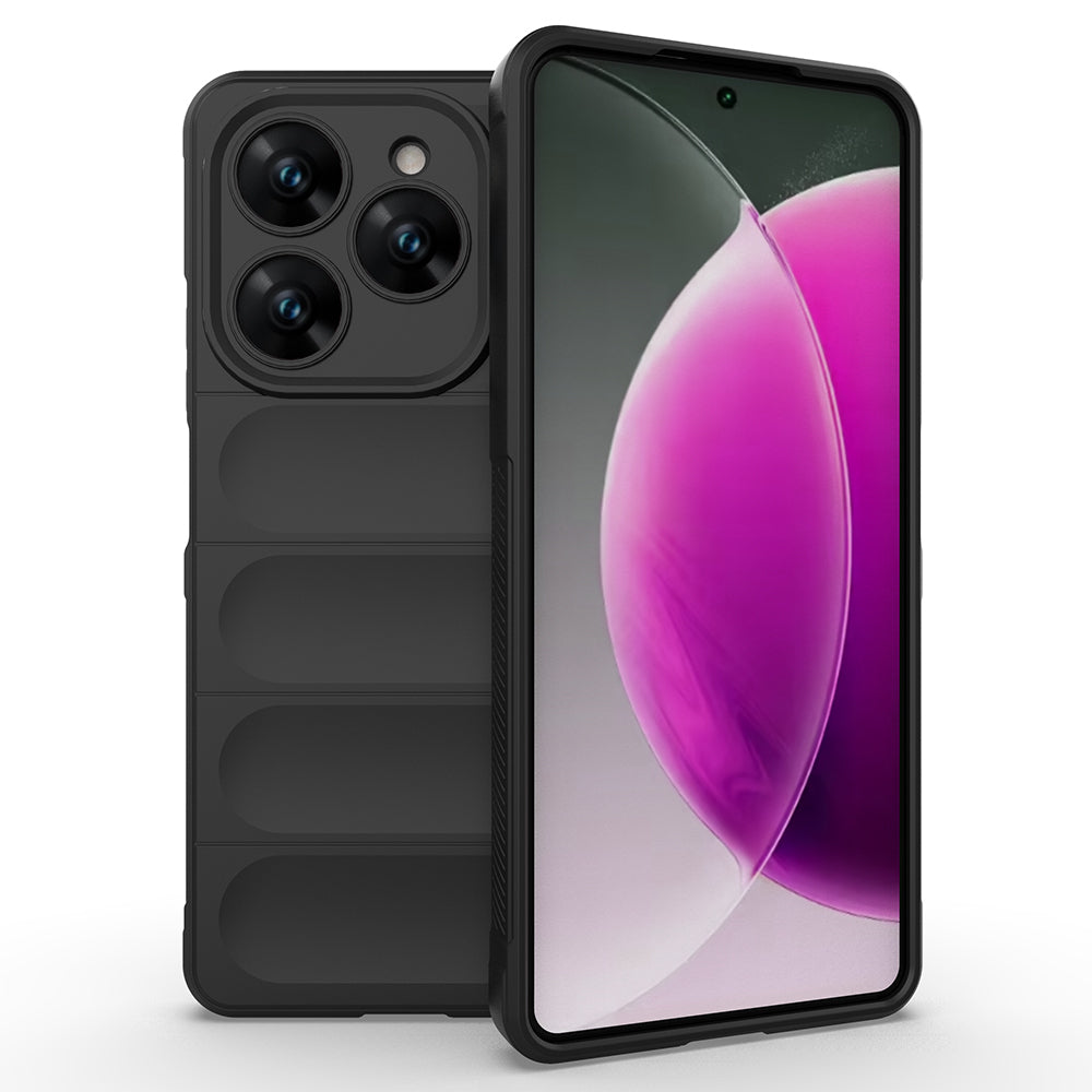 Tecno Spark 20 Pro 4G Case Flexible TPU Hollow Back Surface Design Zore Ethnic Silicone Cover Navy Blue