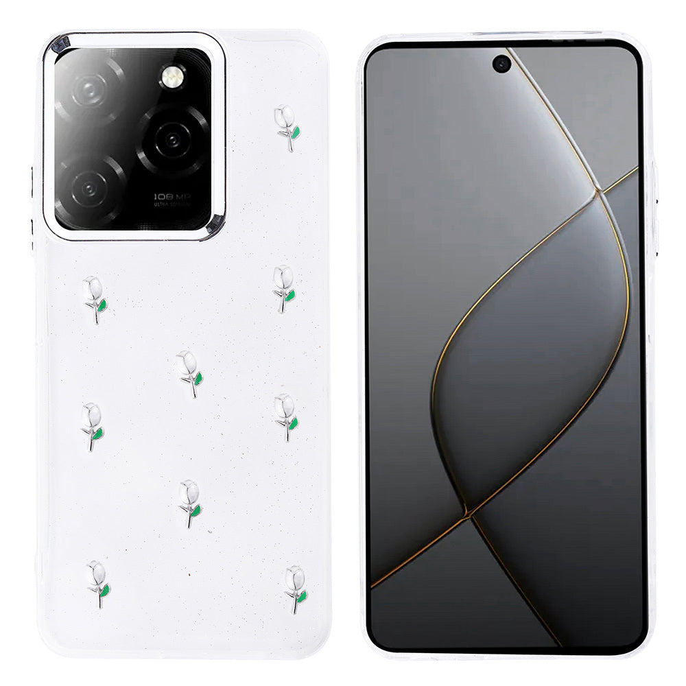 Tecno Spark 20 Pro 5G Case Airbag Design Glitter Transparent Zore Polar Cover Tulip
