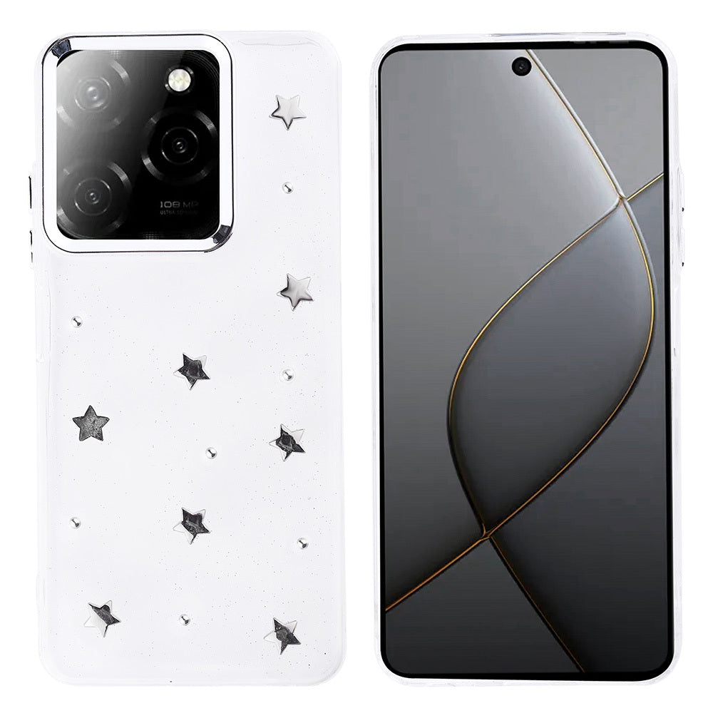 Tecno Spark 20 Pro 5G Case Airbag Design Glitter Transparent Zore Polar Cover Star