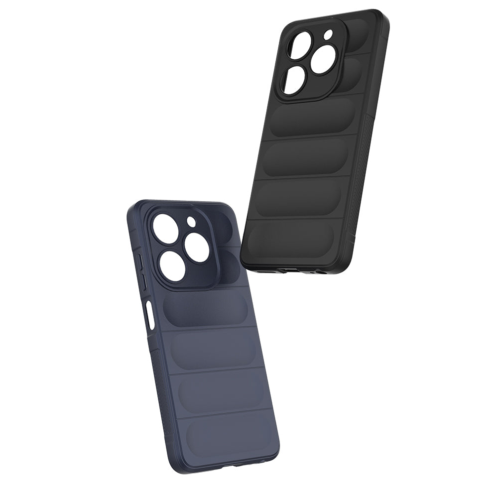 Tecno Spark 20C Case Flexible TPU Hollow Back Surface Design Zore Ethnic Silicone Cover Navy Blue
