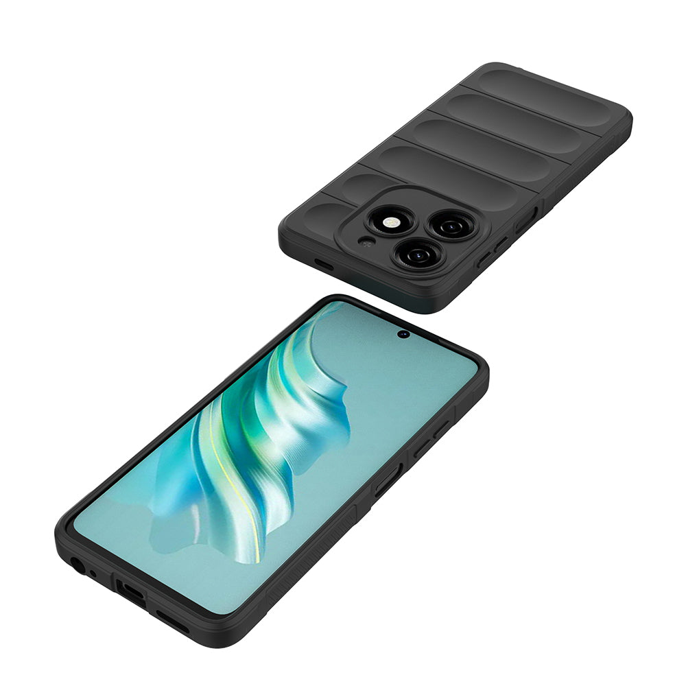 Tecno Spark 20C Case Flexible TPU Hollow Back Surface Design Zore Ethnic Silicone Cover Navy Blue