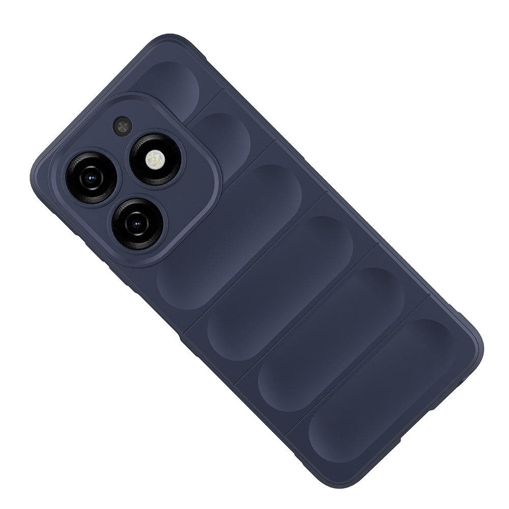 Tecno Spark 20C Case Flexible TPU Hollow Back Surface Design Zore Ethnic Silicone Cover Navy Blue