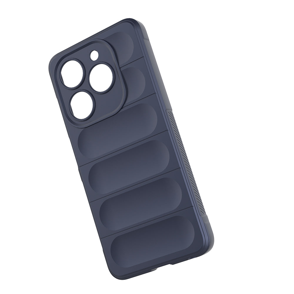 Tecno Spark 20C Case Flexible TPU Hollow Back Surface Design Zore Ethnic Silicone Cover Navy Blue