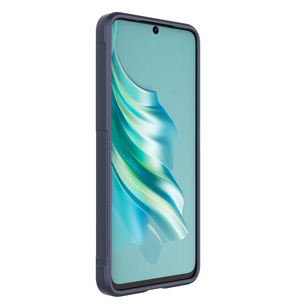 Tecno Spark 20C Case Flexible TPU Hollow Back Surface Design Zore Ethnic Silicone Cover Navy Blue