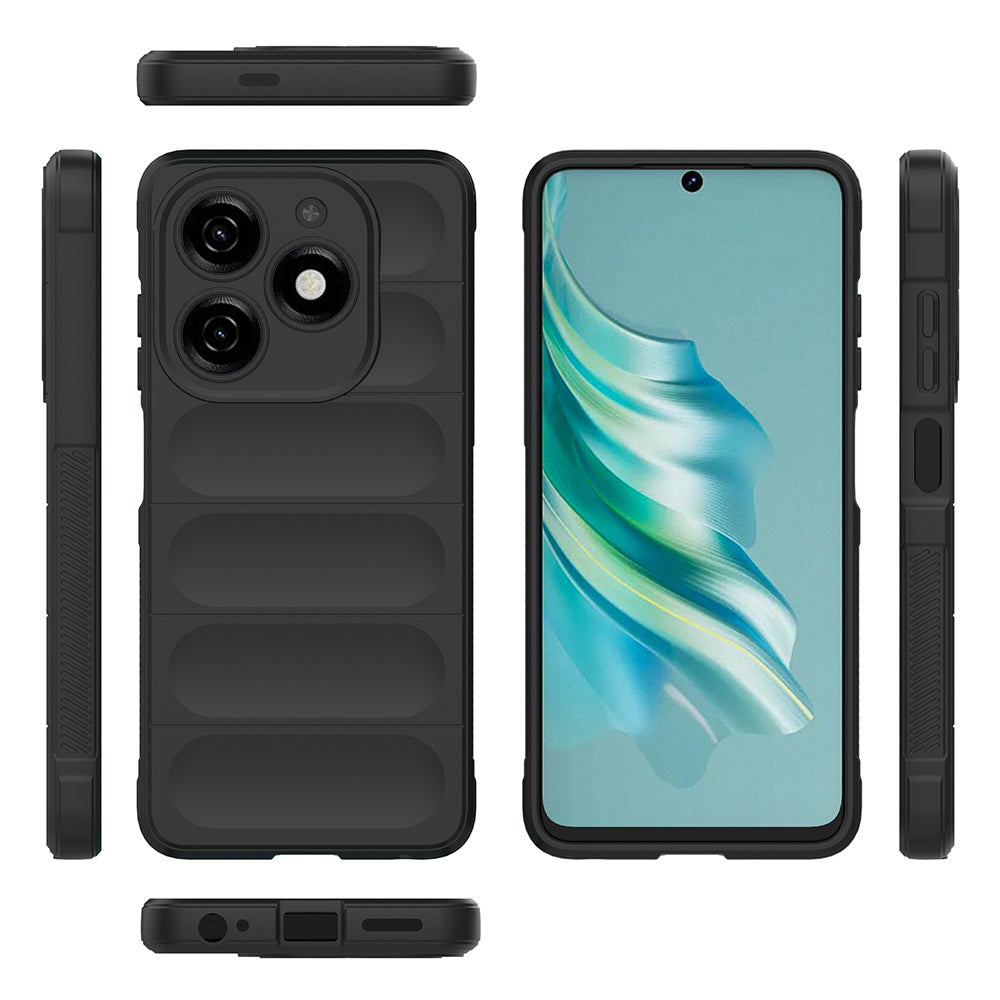 Tecno Spark 20C Case Flexible TPU Hollow Back Surface Design Zore Ethnic Silicone Cover Navy Blue