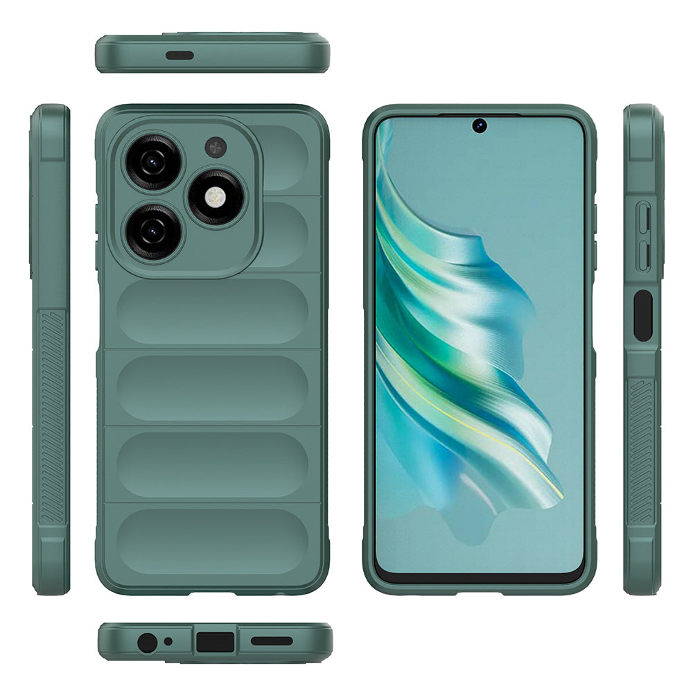 Tecno Spark 20C Case Flexible TPU Hollow Back Surface Design Zore Ethnic Silicone Cover Navy Blue