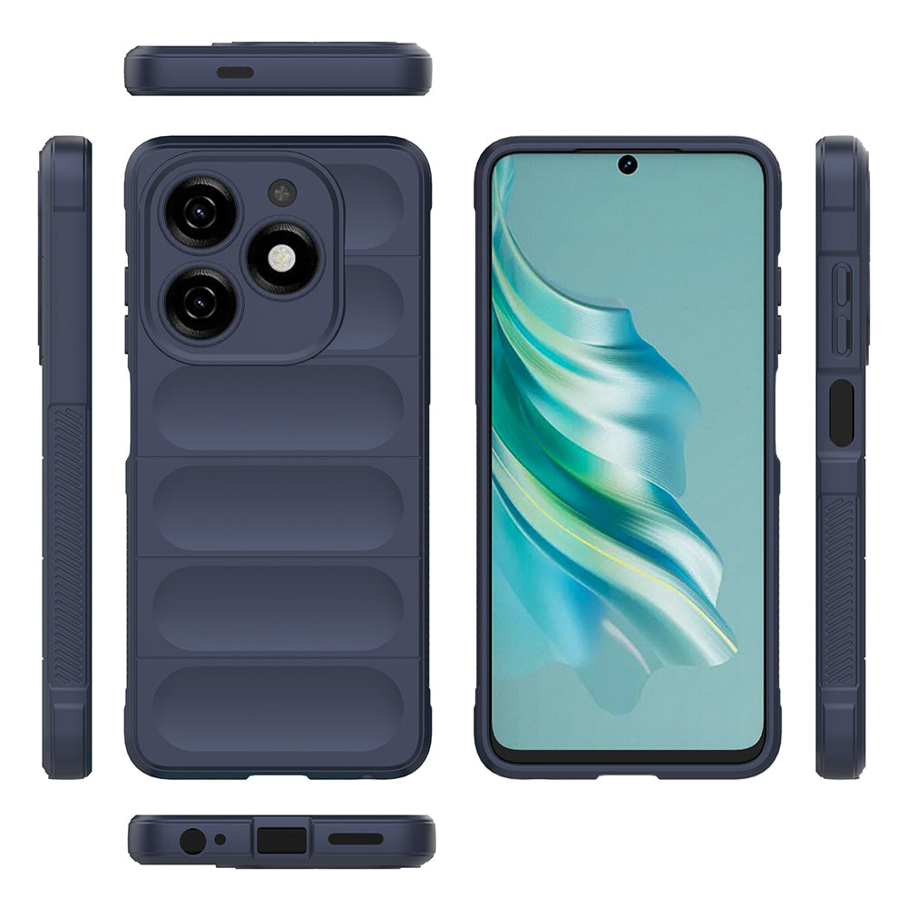 Tecno Spark 20C Case Flexible TPU Hollow Back Surface Design Zore Ethnic Silicone Cover Navy Blue
