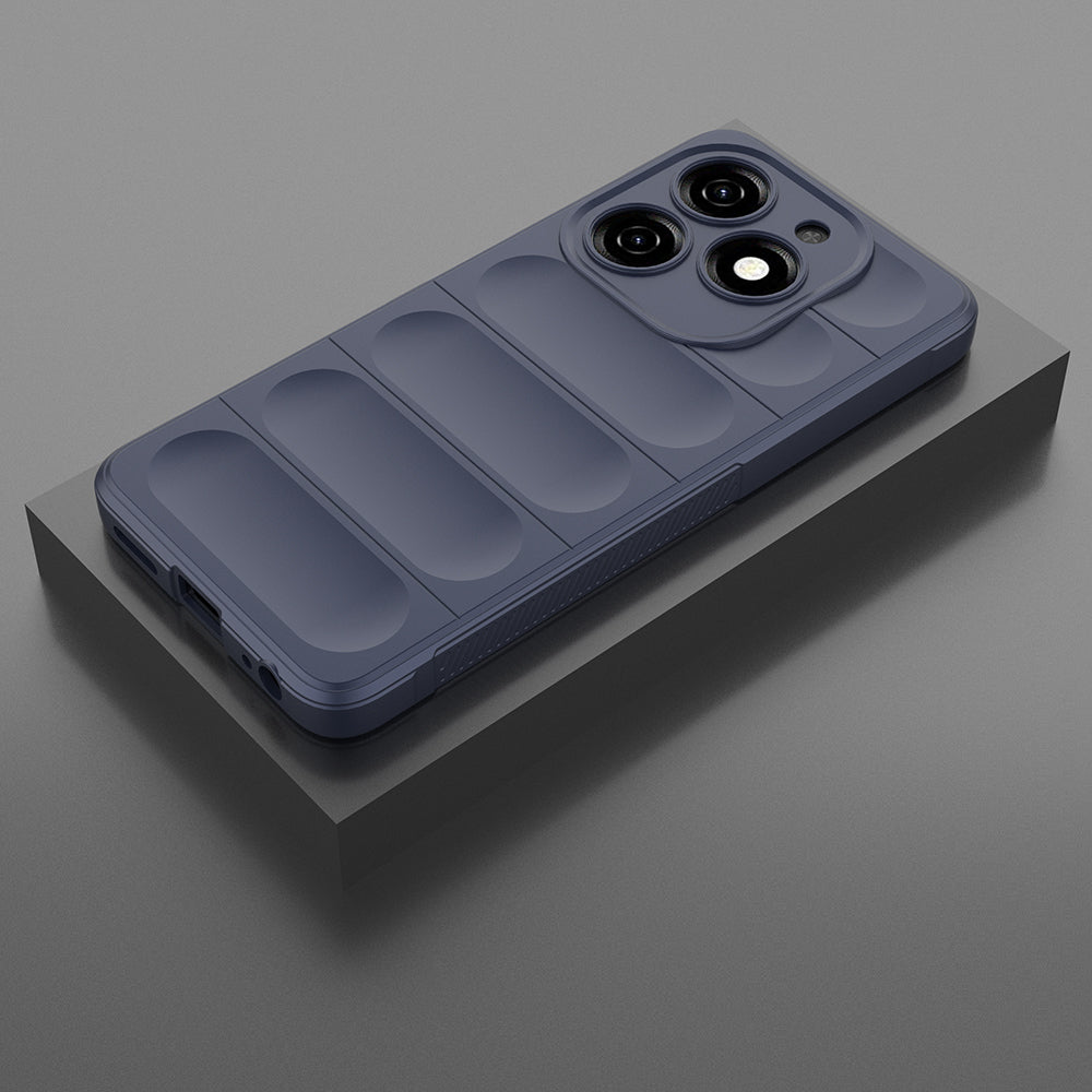 Tecno Spark 20C Case Flexible TPU Hollow Back Surface Design Zore Ethnic Silicone Cover Navy Blue