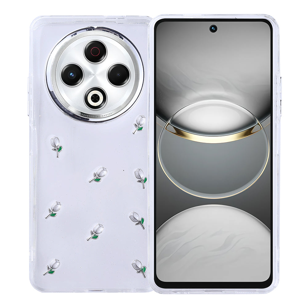 Tecno Spark 30 4G Case Airbag Design Glitter Transparent Zore Polar Cover Tulip