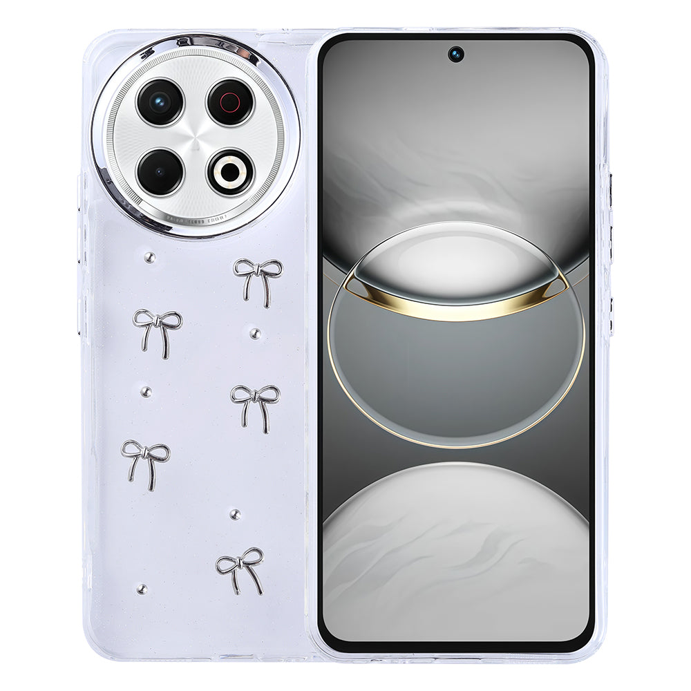 Tecno Spark 30 Pro Case Airbag Design Glitter Transparent Zore Pole Cover Bow