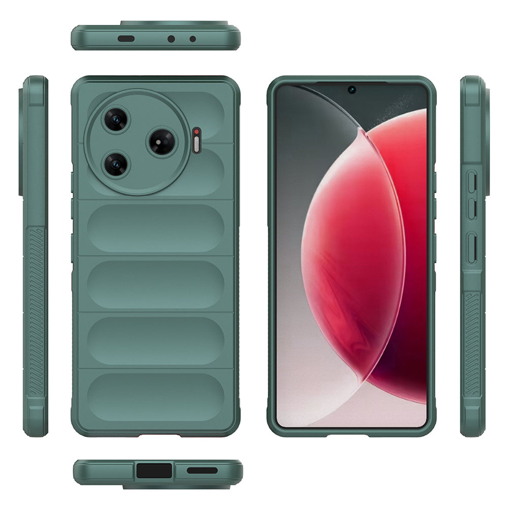 Tecno Spark 30 Pro Case Flexible TPU Hollow Back Surface Design Zore Ethnic Silicone Cover Dark Green