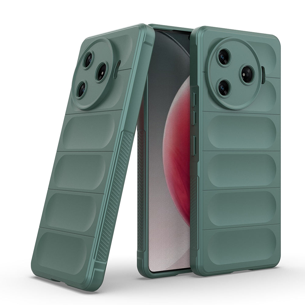 Tecno Spark 30 Pro Case Flexible TPU Hollow Back Surface Design Zore Ethnic Silicone Cover Dark Green
