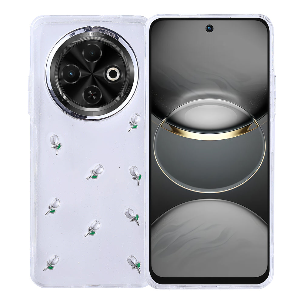 Tecno Spark 30C Case Airbag Design Glitter Transparent Zore Pole Cover Bow