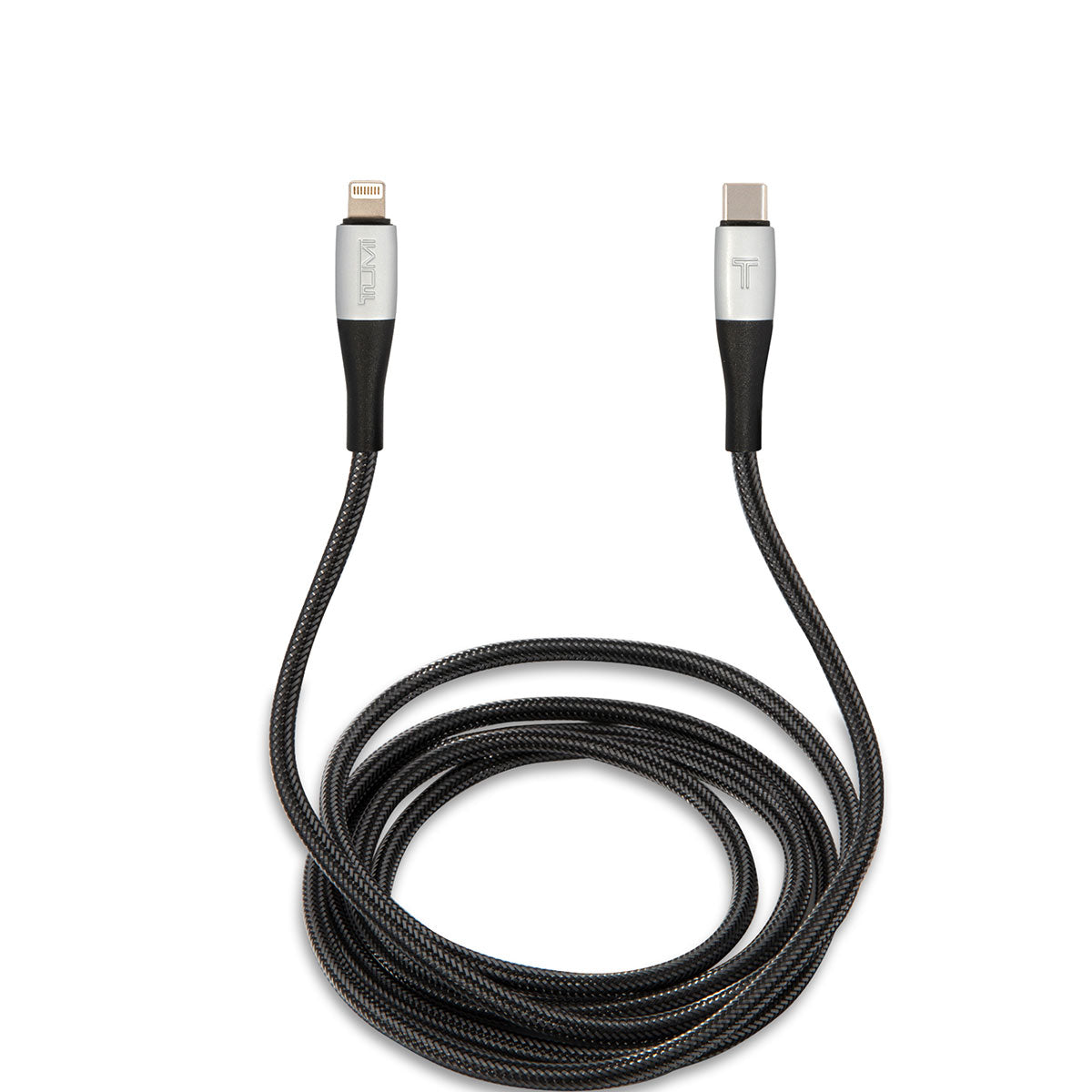 TUMI Fast Charging Nylon Braid Design Lightning to Type-C PD Cable 1.5M MFI Licensed Black