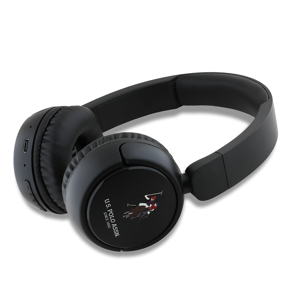 U.S Polo Assn. Orjinal Lisanslı Katlanabilir Ayarlanabilir Baskı Logolu Kulak Üstü Bluetooth Kulaklık v5.3 Lacivert