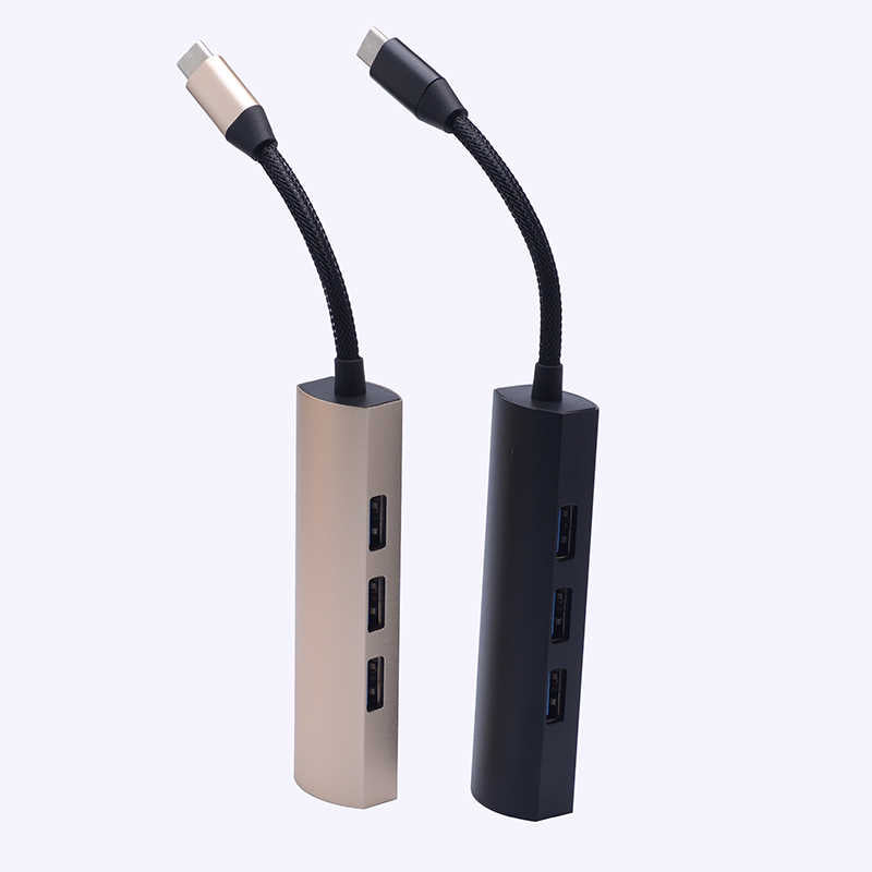 USB Duplicator USB-C to USB 3.0 HUB Adapter Black