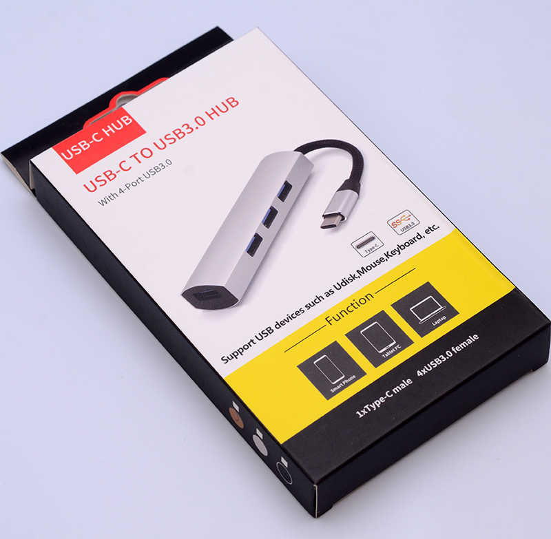 USB Duplicator USB-C to USB 3.0 HUB Adapter Black