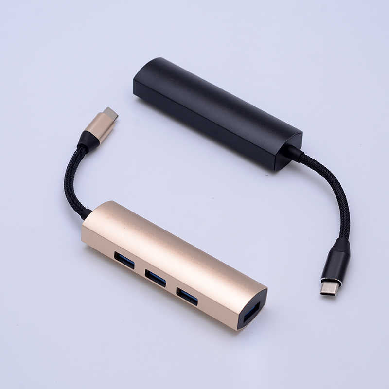 USB Duplicator USB-C to USB 3.0 HUB Adapter Black