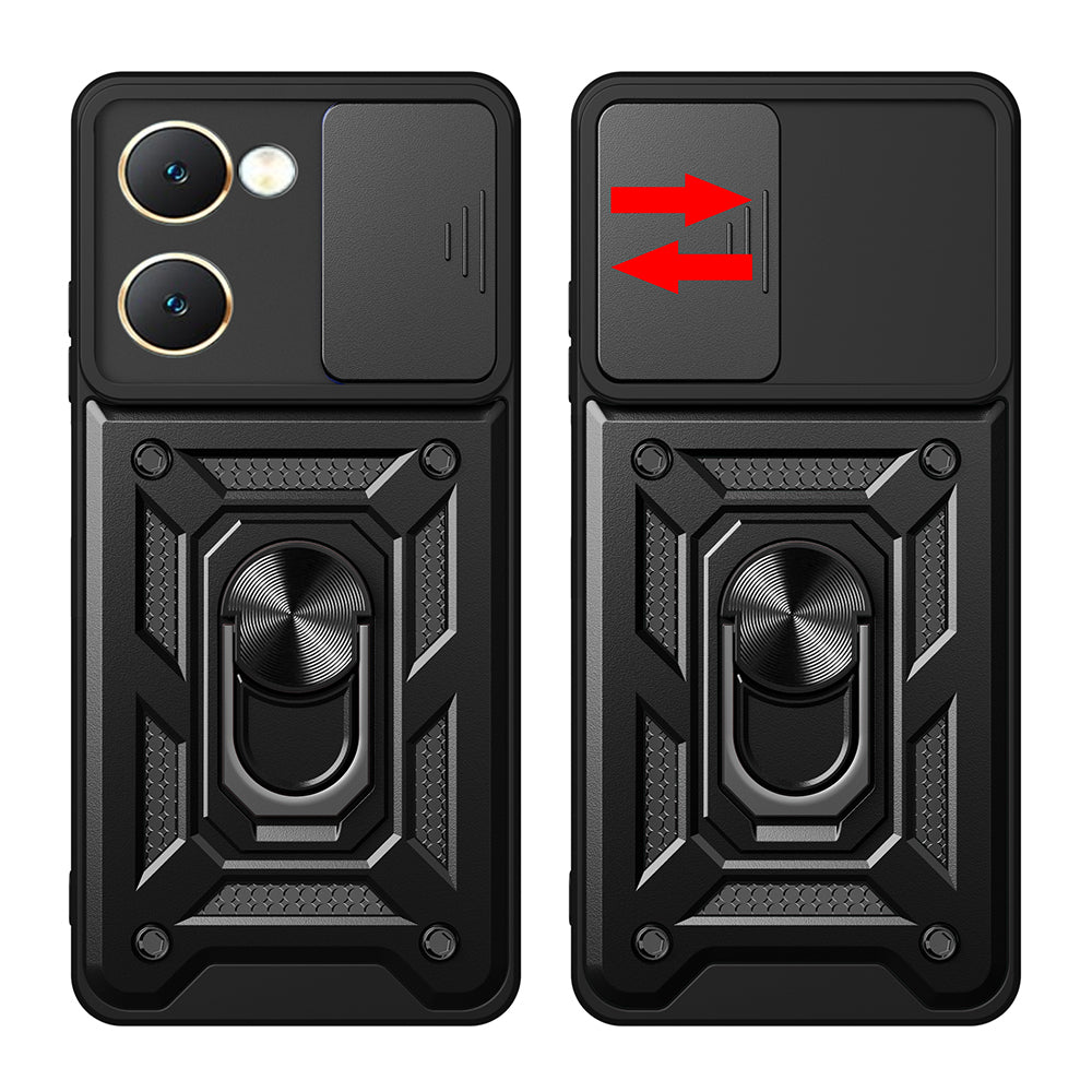 Vivo Y18 Case Magnetic Stand Camera Protection Zore Sliding Vega Cover Black