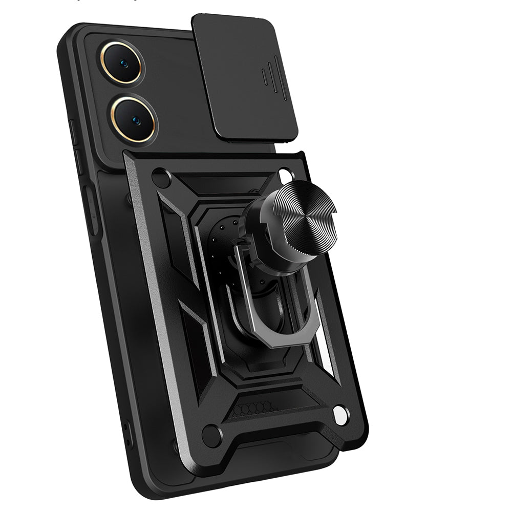Vivo Y18 Case Magnetic Stand Camera Protection Zore Sliding Vega Cover Black