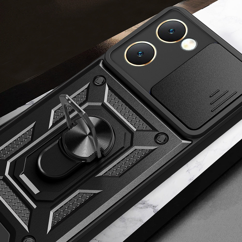 Vivo Y18 Case Magnetic Stand Camera Protection Zore Sliding Vega Cover Black