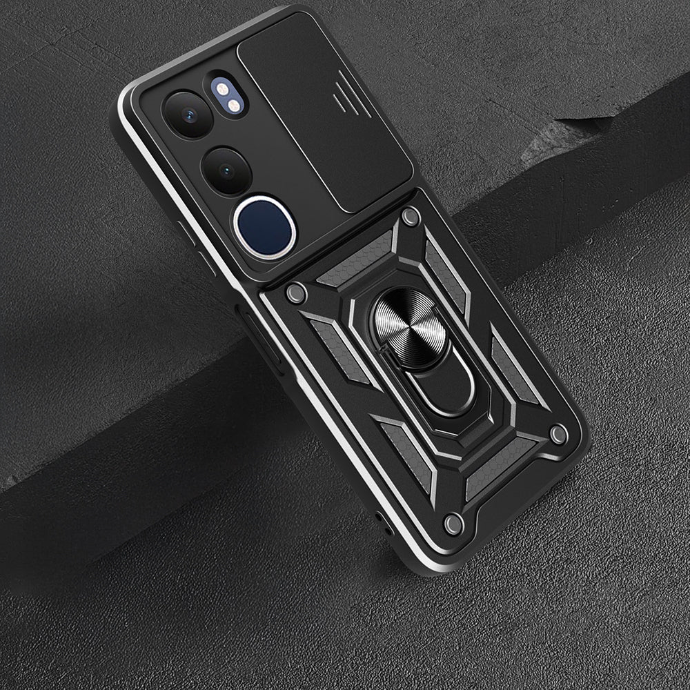 Vivo Y19S Case Magnetic Stand Camera Protection Zore Sliding Vega Cover Blue