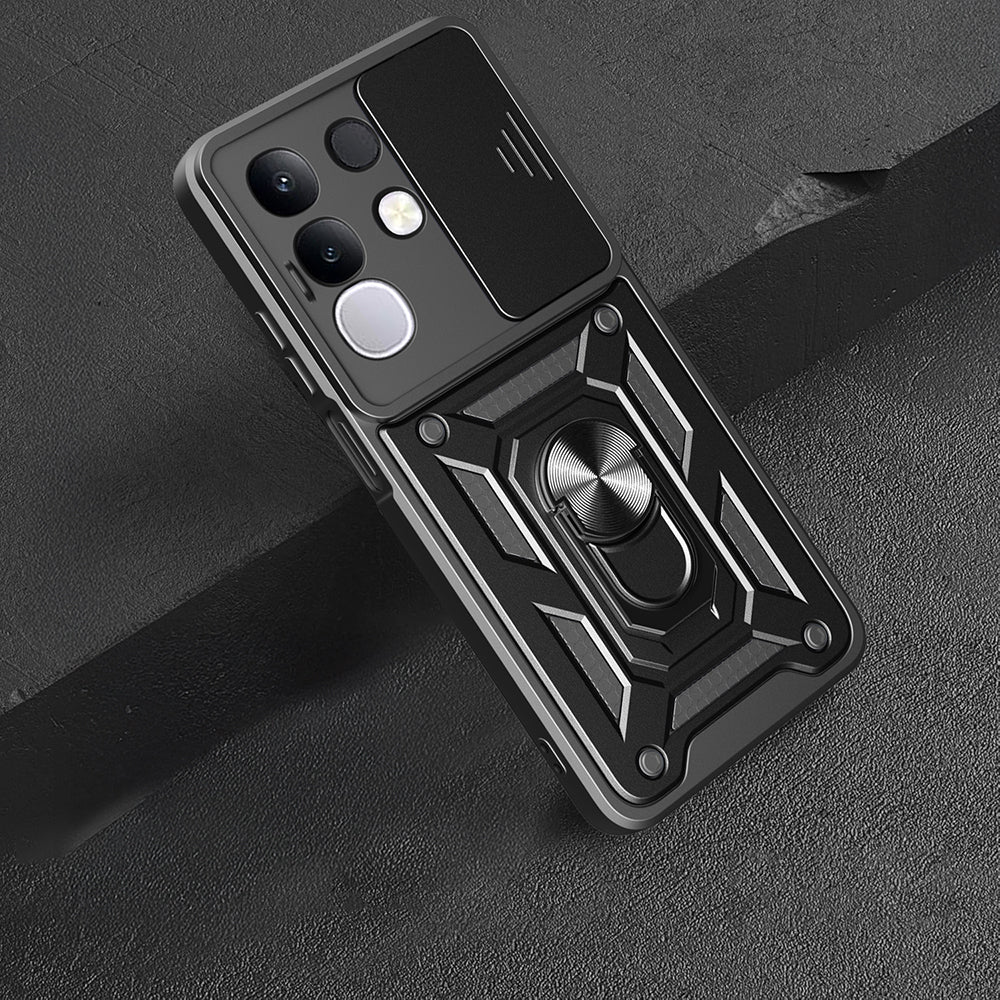 Vivo Y29 4G Case Magnetic Stand Camera Protection Zore Sliding Vega Cover Black